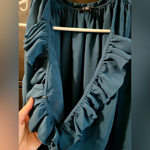 EUC JACOB Sleeveless Top, Cobalt color, Front rouched detail, SZ XS - Picture 3 of 7